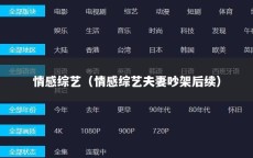 情感综艺（情感综艺夫妻吵架后续）