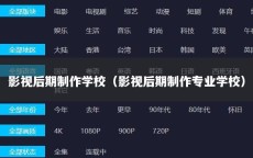 影视后期制作学校（影视后期制作专业学校）