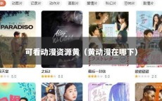 可看动漫资源黄（黄动漫在哪下）