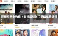 影视后期全教程（影视后期入门基础免费课程）