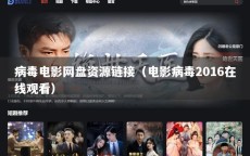 病毒电影网盘资源链接（电影病毒2016在线观看）